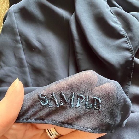 Bill Levkoff Bridal Party Prom Special Occasion Navy Midi Chiffon Fit And Flare - Picture 16 of 16